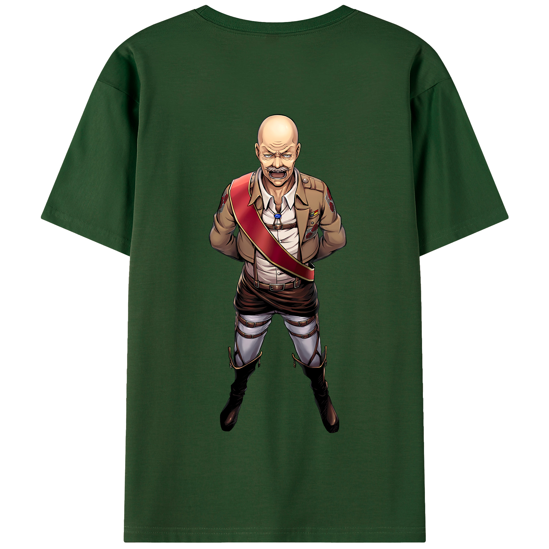 （画像用） 進撃の巨人 ドット·ピクシス Attack on Titan Dot Pixis 綿100％半袖Tシャツ（背面プリント）